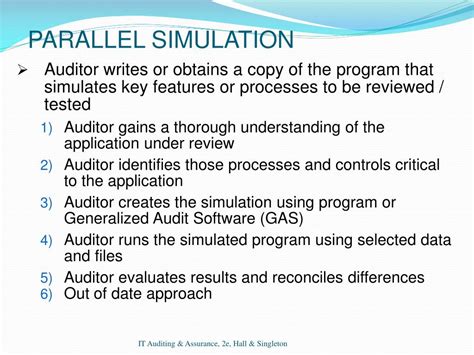 parallel simulation in auditing